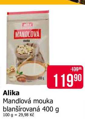 Alika Mandlová mouka blanšírovaná 400 g