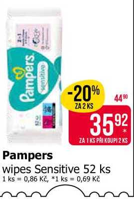 Pampers wipes Sensitive 52 ks