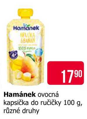 Hamánek ovocná kapsička do ručičky 100 g, různé druhy 