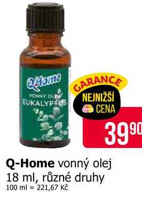 Q-Home vonný olej 18 ml, různé druhy