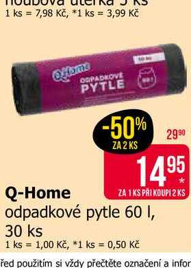 Q-Home odpadkové pytle 60 l, 30 ks 