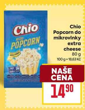 Chio Popcorn do mikrovlnky extra cheese 80 g 