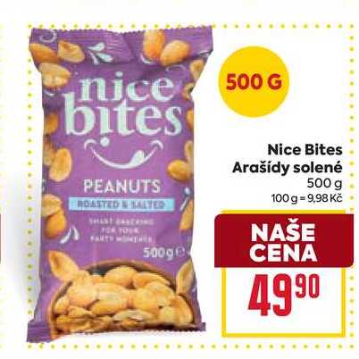 Nice Bites Arašídy solené 500 g 