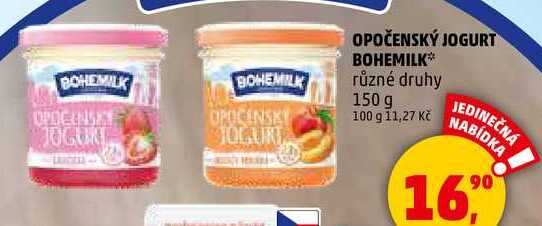 OPOČENSKÝ JOGURT BOHEMILK různé druhy, 150 g 