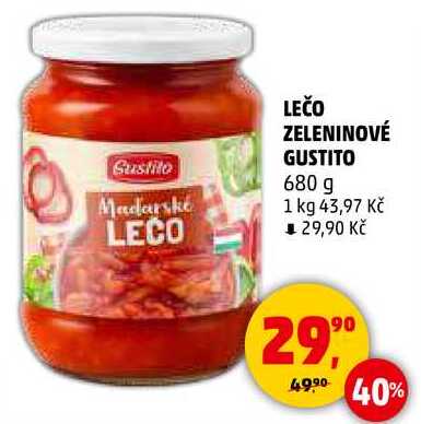 LEČO ZELENINOVÉ GUSTITO, 680 g  