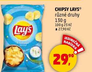 CHIPSY LAYS různé druhy, 130 g  