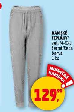 DÁMSKÉ TEPLÁKY vel. M-XXL, černá/šedá barva, 1 ks 