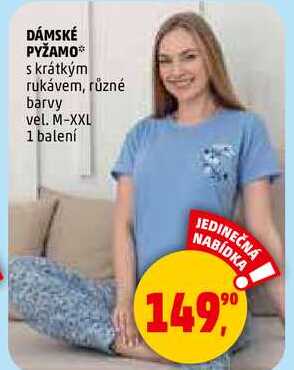 DÁMSKÉ PYŽAMO s krátkým rukávem, různé barvy vel. M-XXL, 1 balení  