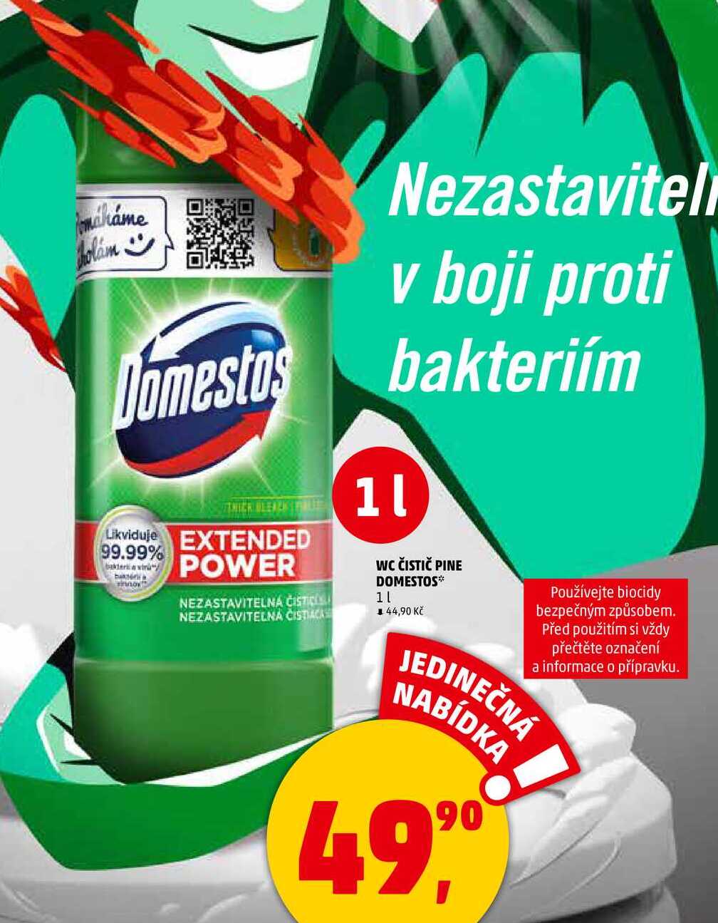 WC ČISTIČ PINE DOMESTOS, 1 l 