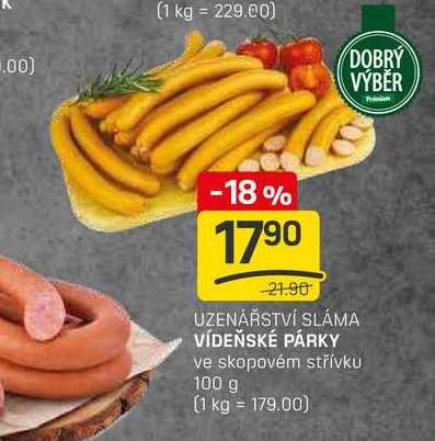 VÍDEŇSKÉ PÁRKY ve skopovém střívku 100 g