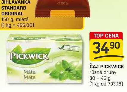 ČAJ PICKWICK různé druhy 30 - 46 g