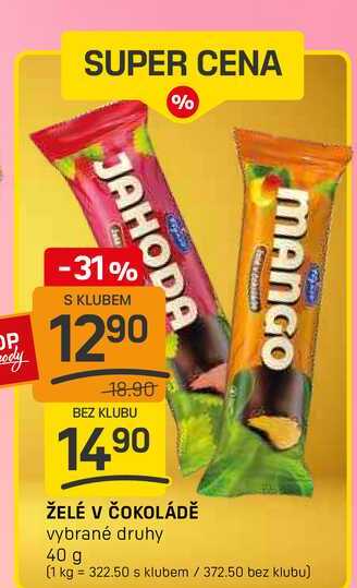 ŽELÉ V ČOKOLÁDĚ vybrané druhy 40 g