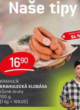 KRAHULECKÁ KLOBÁSA různé druhy 100 g