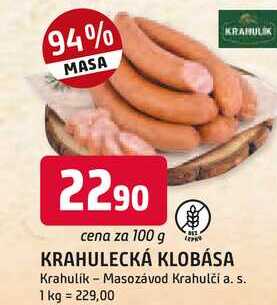 KRAHULECKÁ KLOBÁSA 100 g