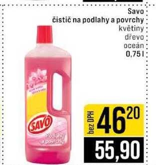 Savo čistič na podlahy a povrchy květiny 0,75 l