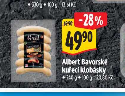  Albert Bavorské kuřecí klobásky 240 g 