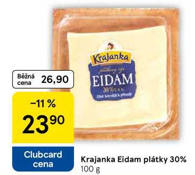 Krajanka Eidam plátky 30%, 100 g 