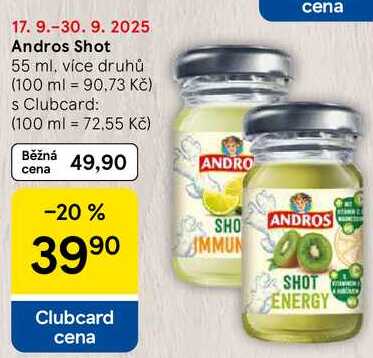 Andros Shot, 55 ml, více druhů  