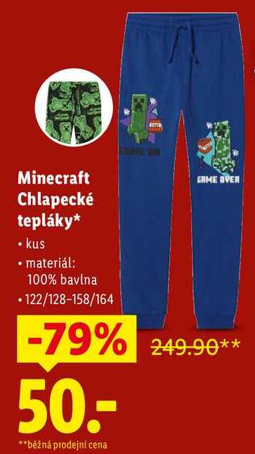 Minecraft Chlapecké tepláky