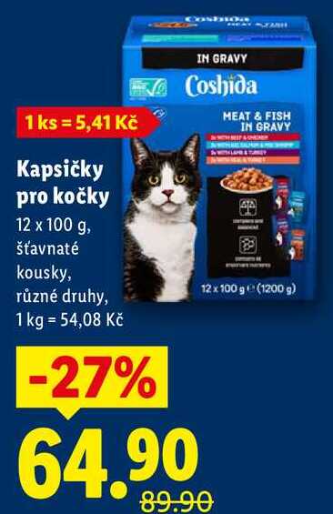 Kapsičky pro kočky, 12x 100 g