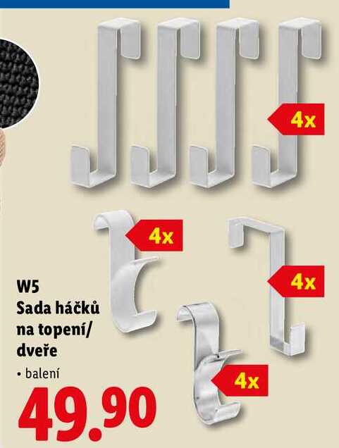 W5 Sada háčků na topení/dveře
