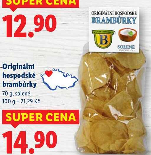 Originální hospodské brambůrky, 70 g