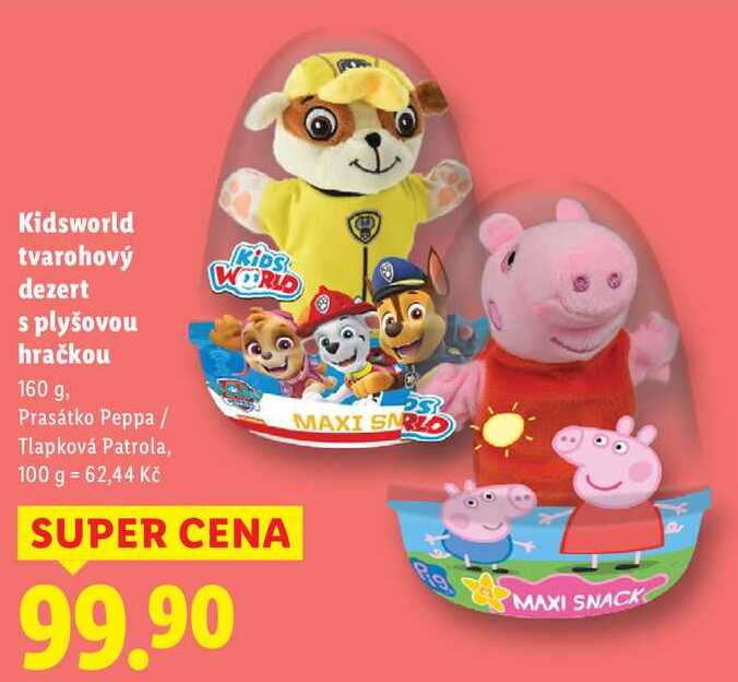 Kidsworld tvarohový dezert s plyšovou hračkou, 160 g