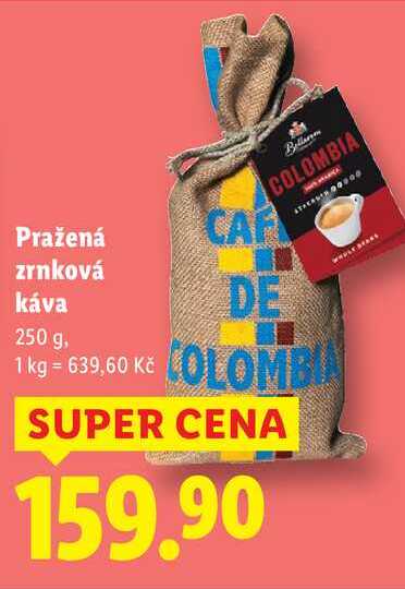 Pražená zrnková káva, 250 g
