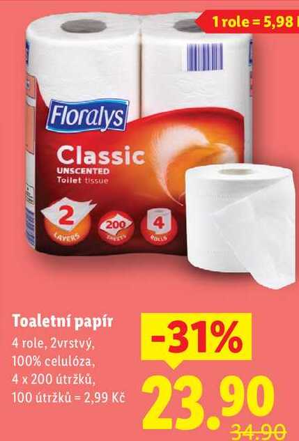 Toaletní papír, 4 role