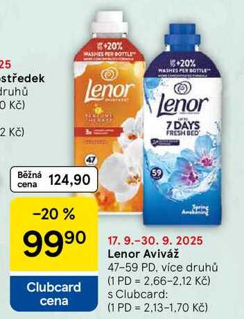 Lenor Aviváž, 47-59 PD, více druhů 