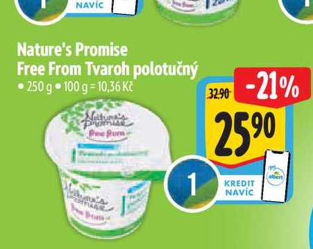   Nature's Promise Free From Tvaroh polotučný 250 g 