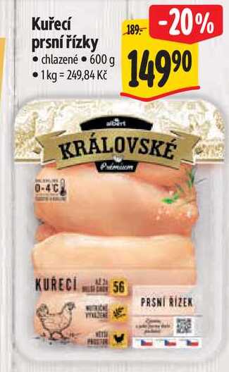 Kuřecí prsní řízky, 600 g