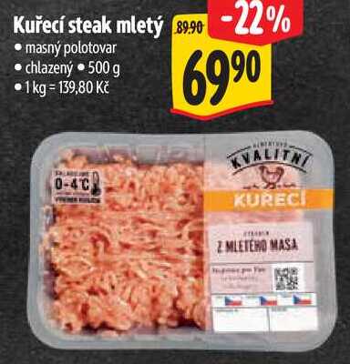 Kuřecí steak mletý, 500 g