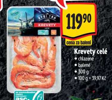 Krevety celé, 300 g
