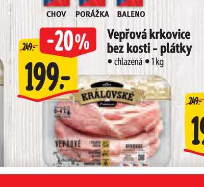   Vepřová krkovice  - bez kosti - plátky  1 kg