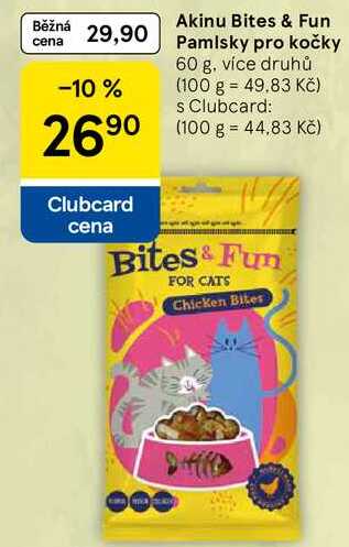 Akinu Bites & Fun Pamlsky pro kočky, 60 g, více druhů  
