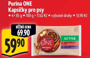 Purina ONE Kapsičky pro psy, 4x 85 g 