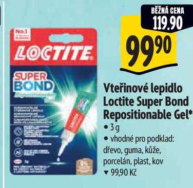 Vteřinové lepidlo Loctite Super Bond Repositionable Gel, 3 g*