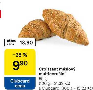 Croissant máslový multicereální, 65 g 