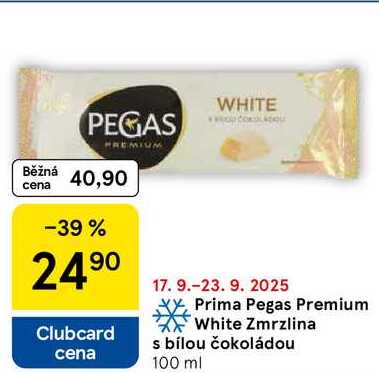 Prima Pegas Premium White Zmrzlina s bílou čokoládou, 100 ml 