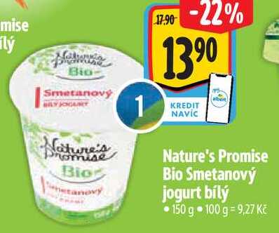 Nature's Promise Bio Smetanový jogurt bílý, 150 g 