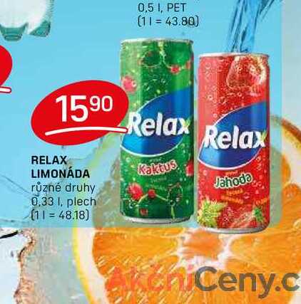 RELAX LIMONÁDA různé druhy 0,33l, plech