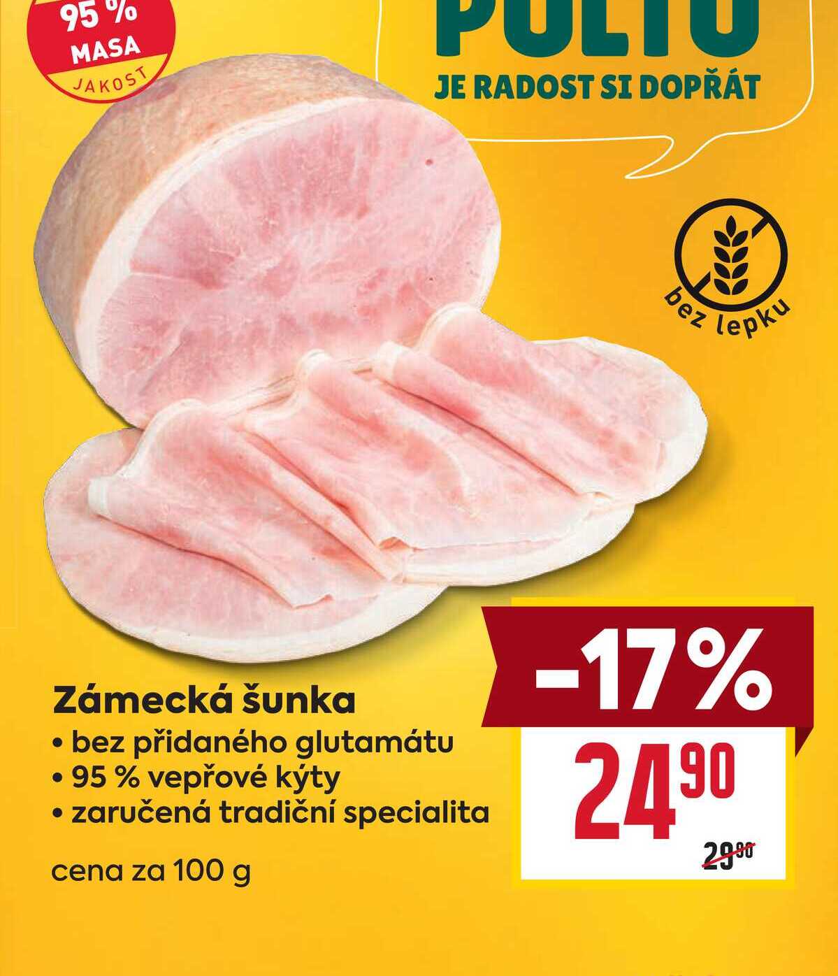 Zámecká šunka cena za 100g