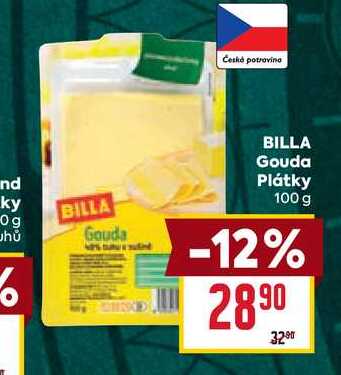 BILLA Gouda Plátky 100g