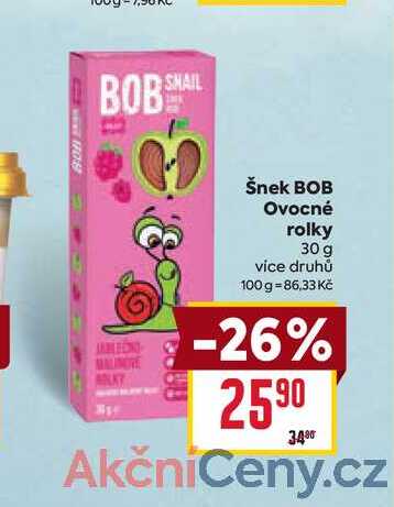 Šnek BOB Ovocné rolky 30 g 