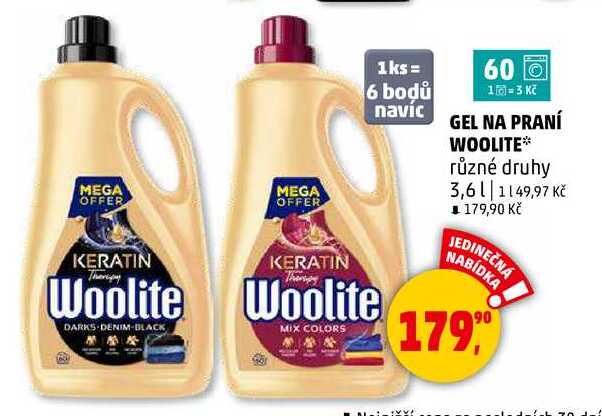 GEL NA PRANÍ WOOLITE různé druhy, 3,6 l