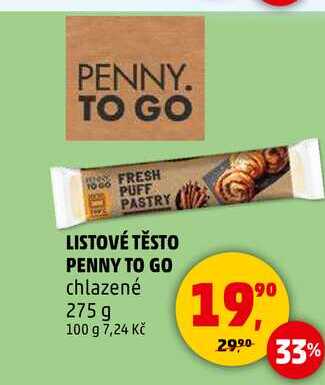 LISTOVÉ TĚSTO PENNY TO GO chlazené, 275 g 