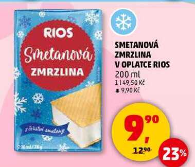 SMETANOVÁ ZMRZLINA V OPLATCE RIOS, 200 ml   