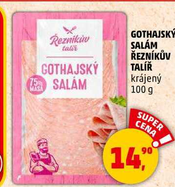 GOTHAJSKÝ SALÁM ŘEZNÍKŮV TALÍŘ krájený, 100 g 
