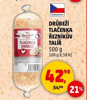 DRŮBEŽÍ TLAČENKA ŘEZNÍKŮV TALÍŘ, 500 g  